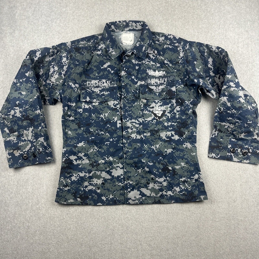 Us Navy Shirt Mens S Short Work Uniform Nwu Type I Blue Digital Camo Blouse Work